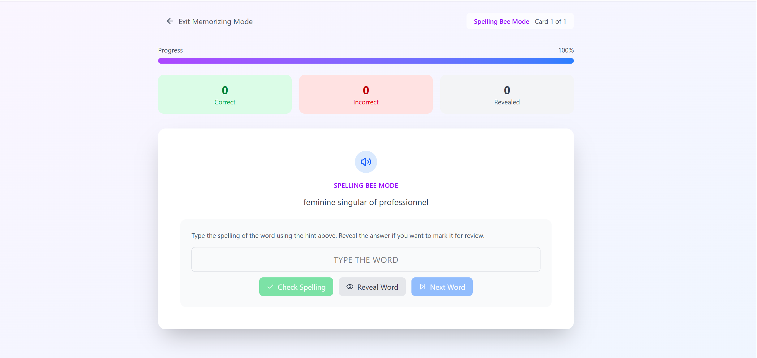 Keyword Spelling Practice